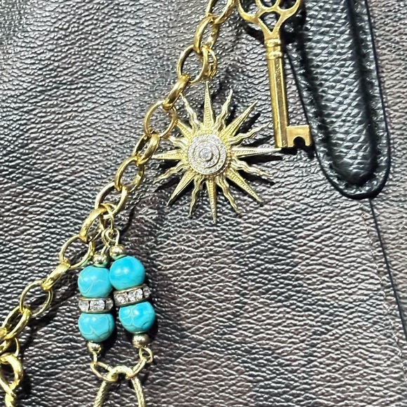 Gold Filled Purse Chain with Multi Charms colorful Women Handbag Charms - Picture 10 of 11